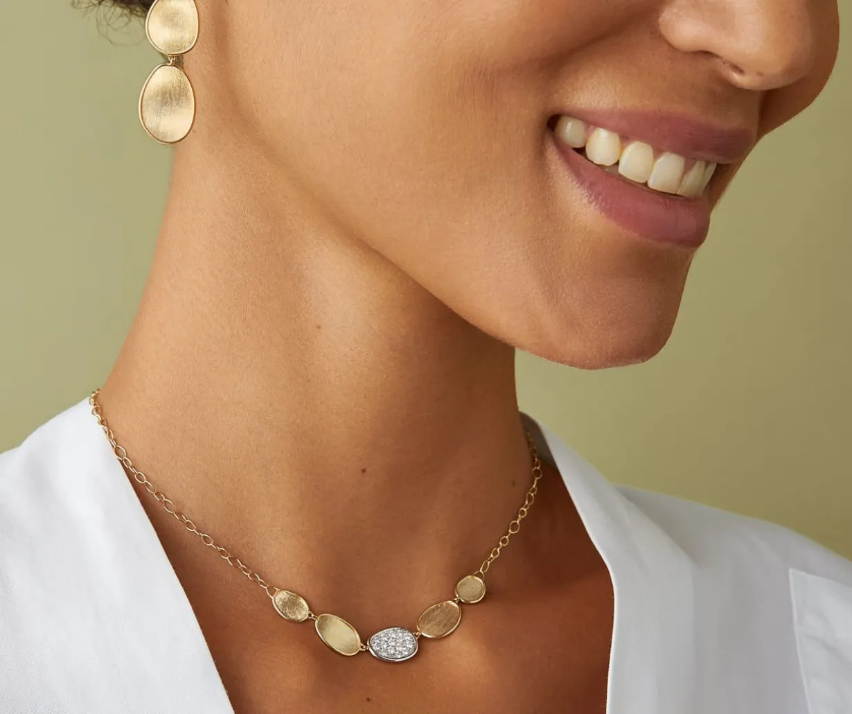 Diamond Necklace With Adjustable Chain, Mini|Marco Bicego Store