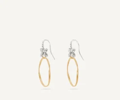 Diamond Pendant Earrings With Floral Elements|Marco Bicego Outlet