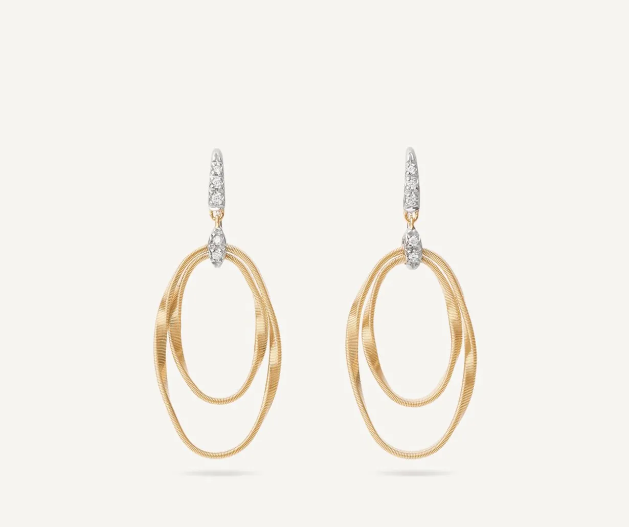 Diamond-Studded Earrings With Ovals|Marco Bicego New