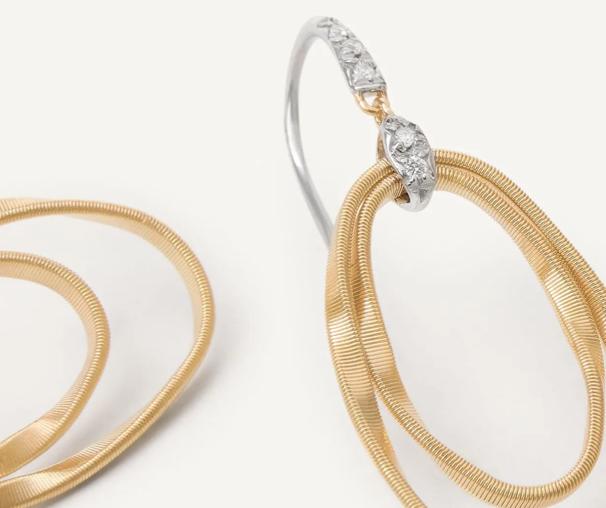 Diamond-Studded Earrings With Ovals|Marco Bicego New
