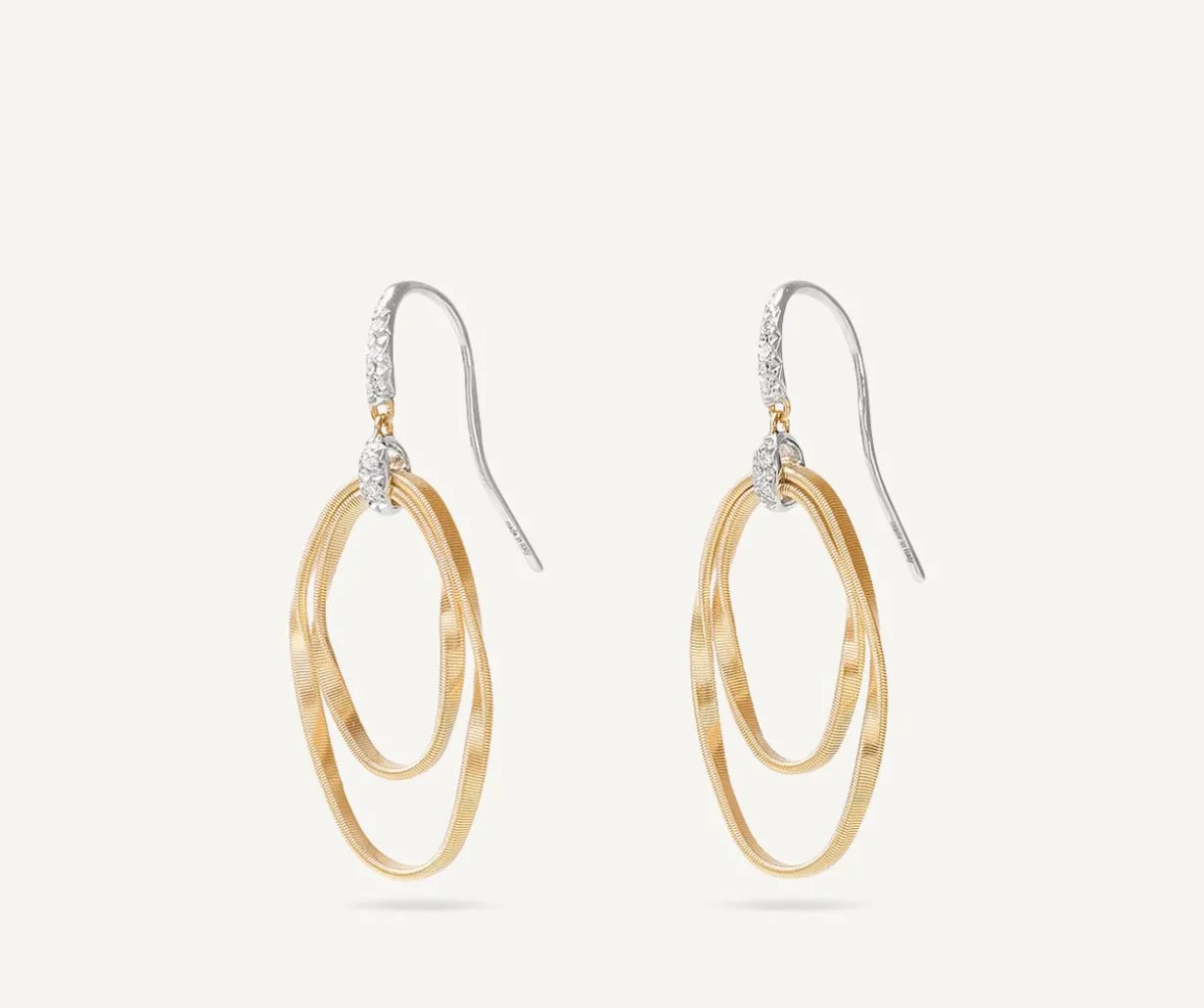 Diamond-Studded Earrings With Ovals|Marco Bicego New