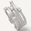 Five-Band White Gold Ring With Prong-Set Diamonds And A Diamond-Studded Plaque|Marco Bicego Cheap
