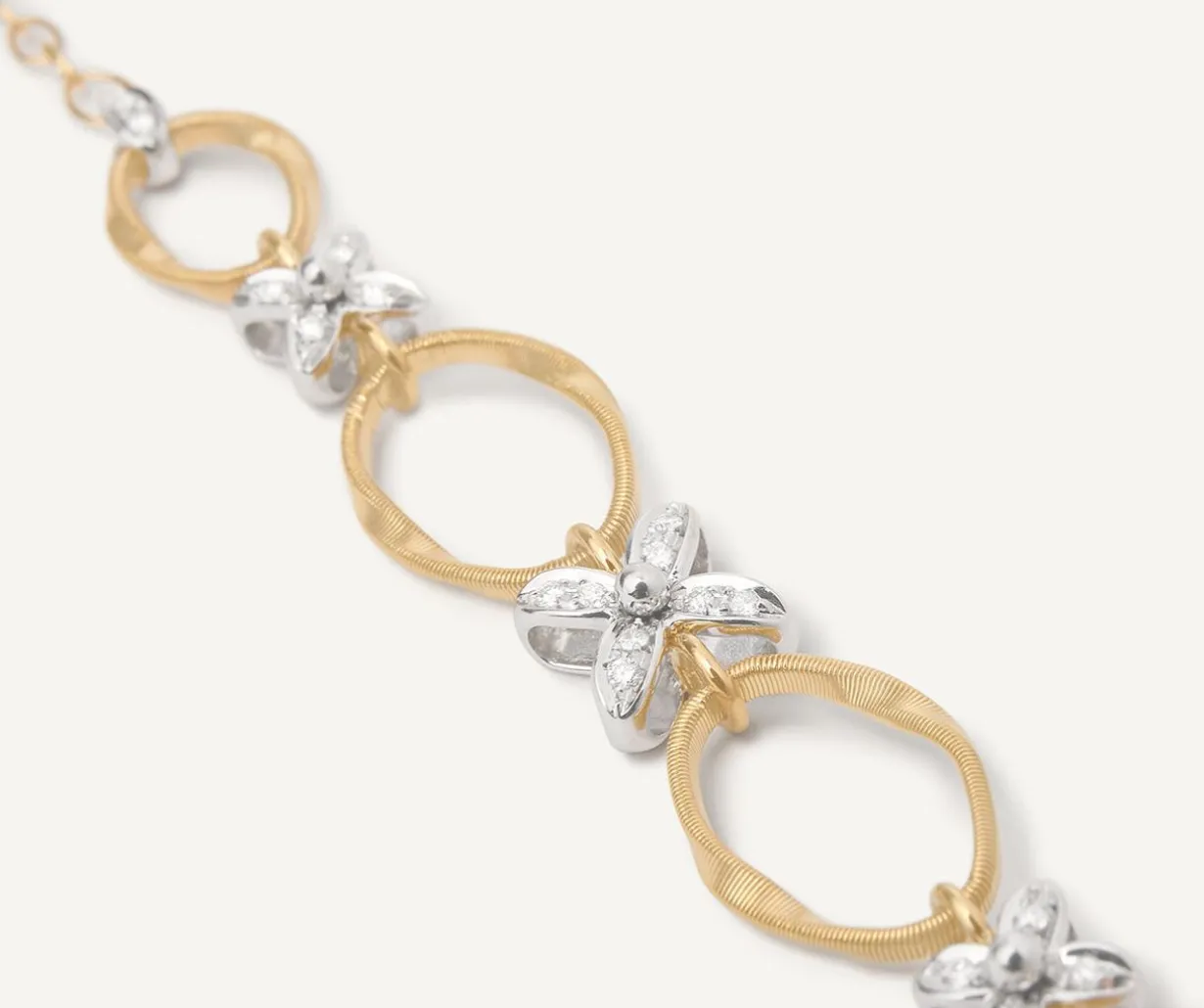 Gold Chain Necklace With Floral Diamond Elements|Marco Bicego Hot