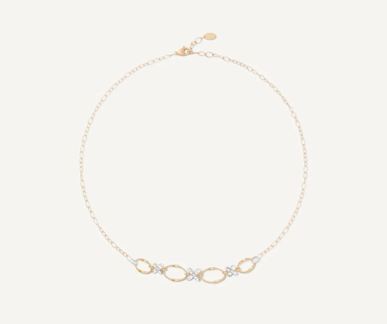 Gold Chain Necklace With Floral Diamond Elements|Marco Bicego Hot
