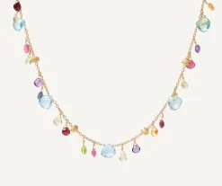 Gold Chain Necklace With Multicoloured Gemstones|Marco Bicego Flash Sale