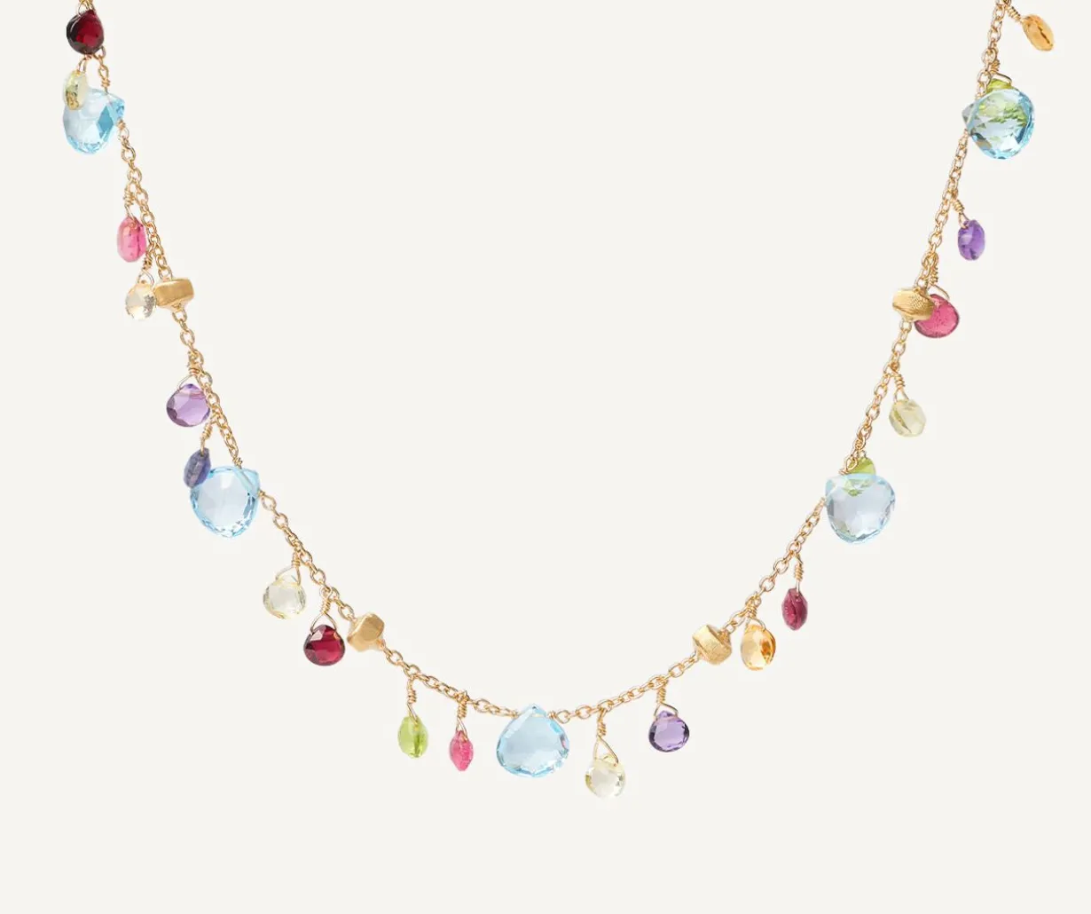 Gold Chain Necklace With Multicoloured Gemstones|Marco Bicego Flash Sale