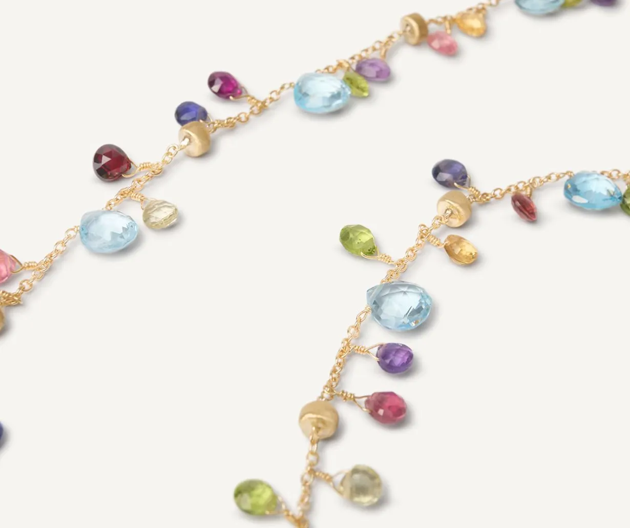 Gold Chain Necklace With Multicoloured Gemstones|Marco Bicego Flash Sale