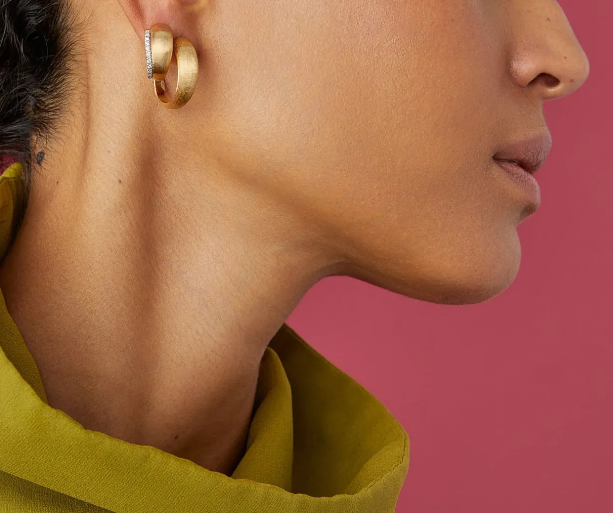 Gold Hoop Earrings With Diamonds, Mini|Marco Bicego Best Sale