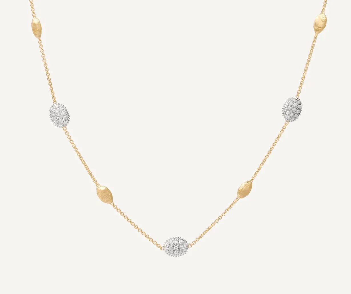 Gold Necklace With Oval Elements And Diamonds|Marco Bicego Flash Sale