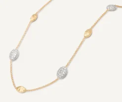 Gold Necklace With Oval Elements And Diamonds|Marco Bicego Flash Sale