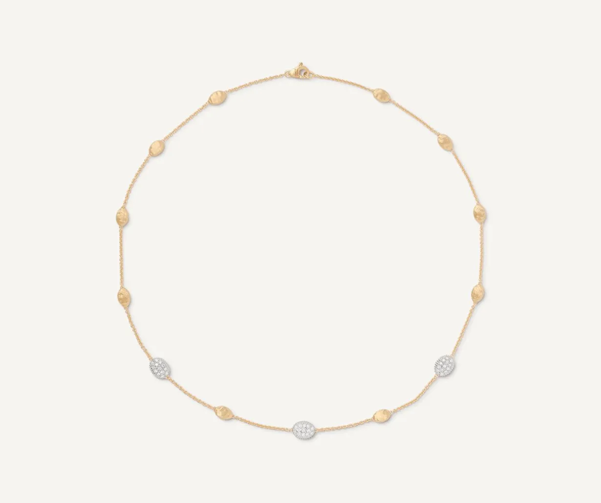 Gold Necklace With Oval Elements And Diamonds|Marco Bicego Flash Sale