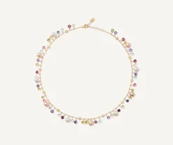 Gold Necklace With Pearls And Multicoloured Gemstones|Marco Bicego Cheap