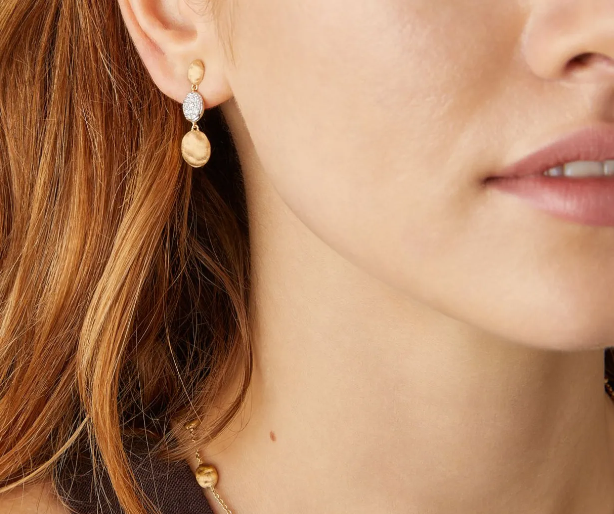 Gold Triple Earrings With Diamonds|Marco Bicego Cheap