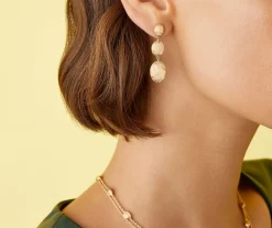 Gold Triple Earrings With Oval Elements|Marco Bicego Fashion