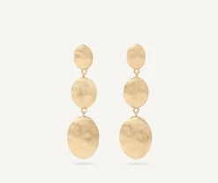 Gold Triple Earrings With Oval Elements|Marco Bicego Fashion