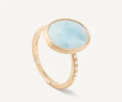 18Kt Yellow Gold Aquamarine And Diamond Ring|Marco Bicego Discount
