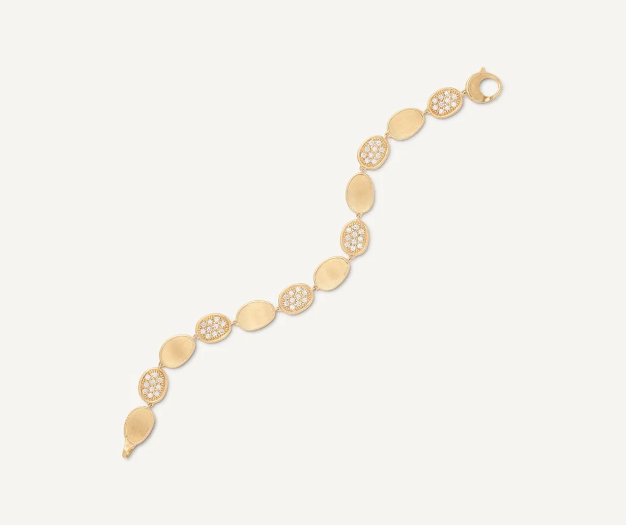 18Kt Yellow Gold Diamond Alternating Pave Bracelet|Marco Bicego Fashion