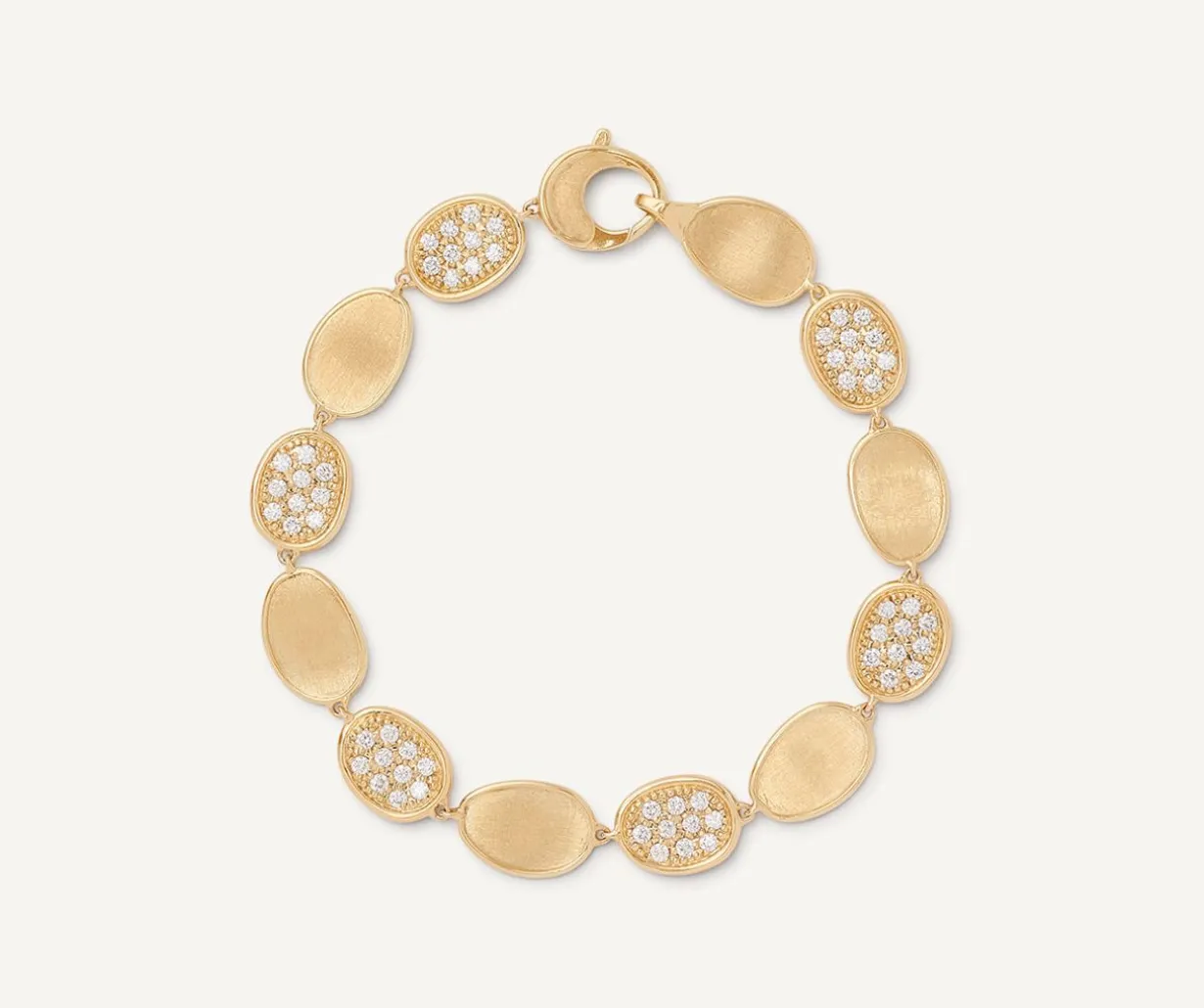 18Kt Yellow Gold Diamond Alternating Pave Bracelet|Marco Bicego Fashion
