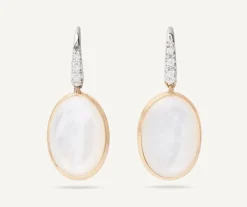 18Kt Yellow Gold Earrings With Mother-Of-Pearl And Diamond Hook|Marco Bicego Cheap