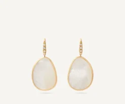 18Kt Yellow Gold Earrings With White Mother-Of-Pearl And Diamonds|Marco Bicego Discount