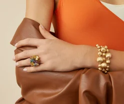 18Kt Yellow Gold Mixed Gemstone Cocktail Ring, Large|Marco Bicego Clearance