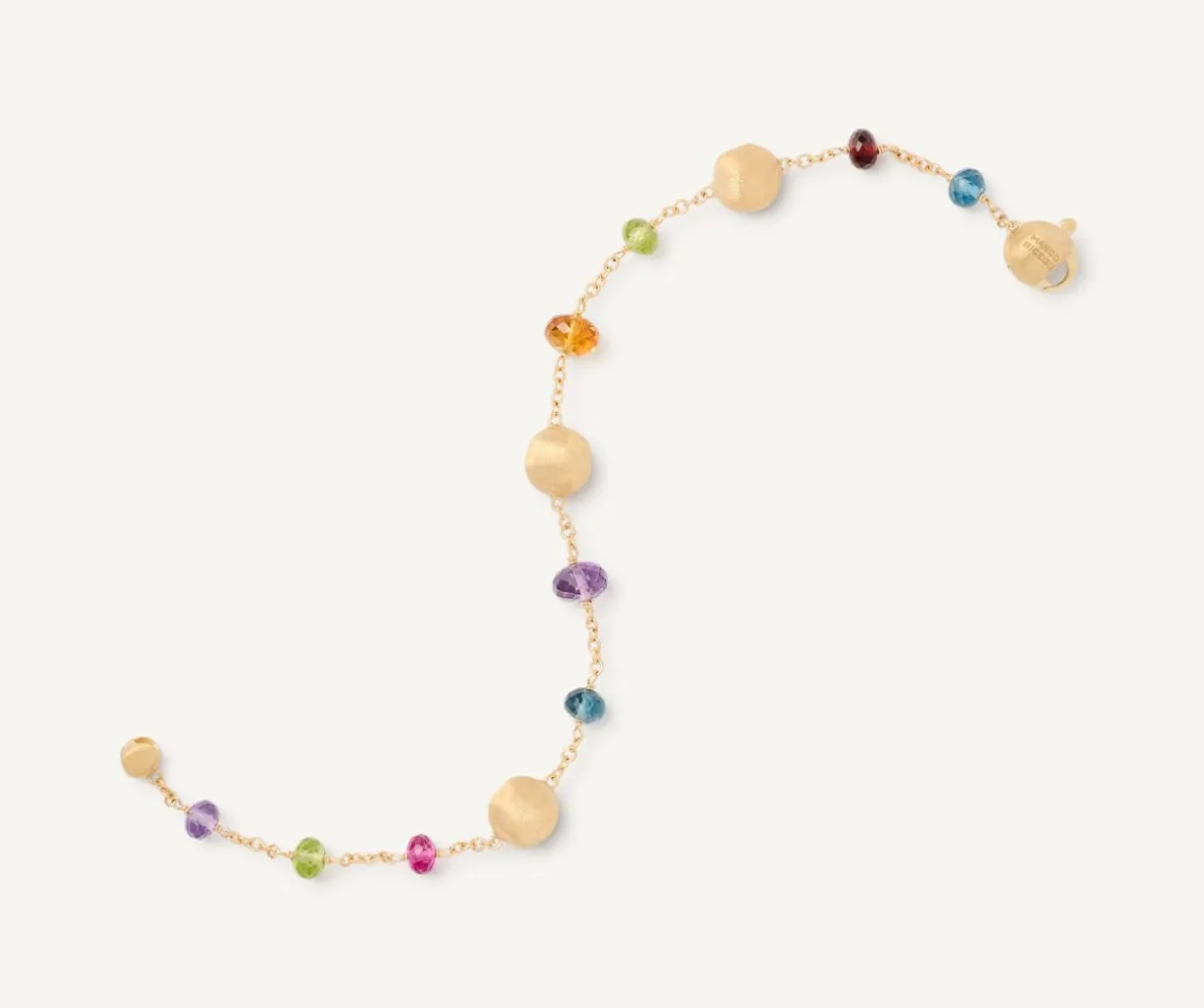 18Kt Yellow Gold Mixed Gemstone Single-Strand Bracelet|Marco Bicego Shop