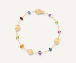 18Kt Yellow Gold Mixed Gemstone Single-Strand Bracelet|Marco Bicego Shop