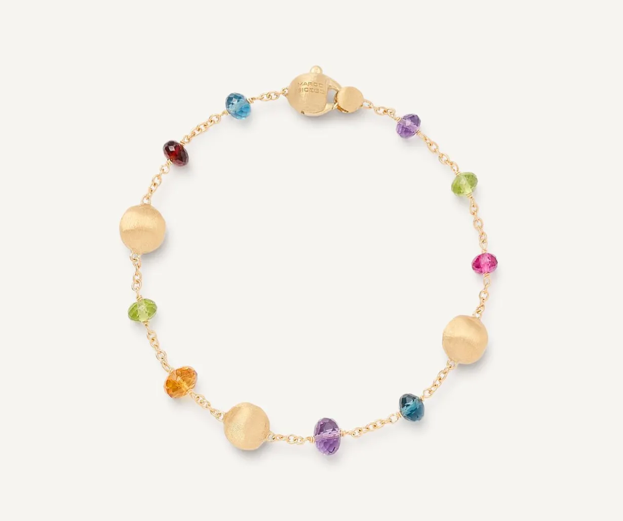 18Kt Yellow Gold Mixed Gemstone Single-Strand Bracelet|Marco Bicego Shop