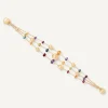 18Kt Yellow Gold Mixed Gemstone Three-Strand Bracelet|Marco Bicego New