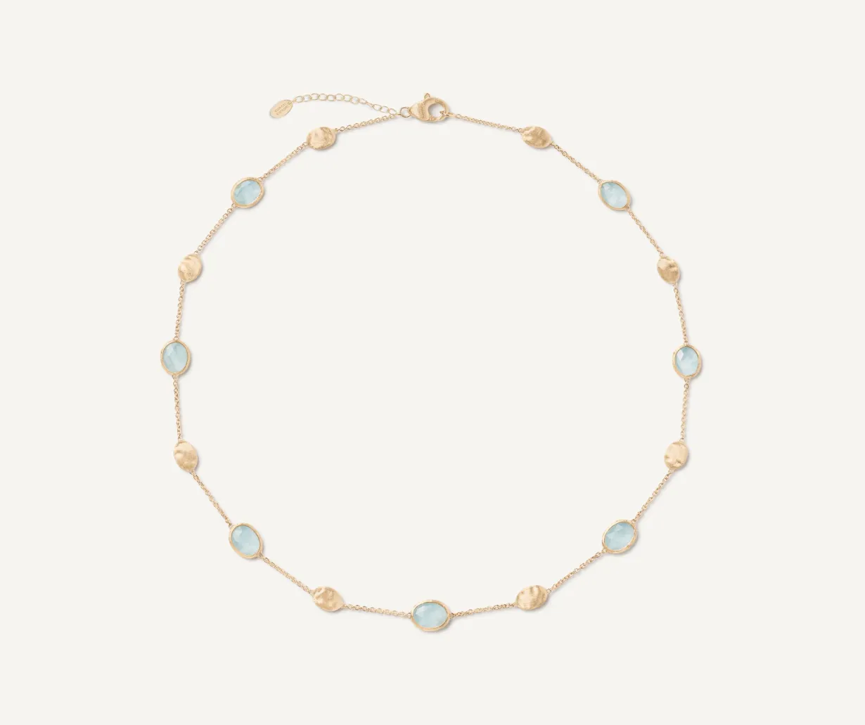 18Kt Yellow Gold Necklace With Oval Elements And Aquamarine|Marco Bicego Flash Sale