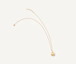 18Kt Yellow Gold Necklace With Round Diamond Pendant|Marco Bicego Sale