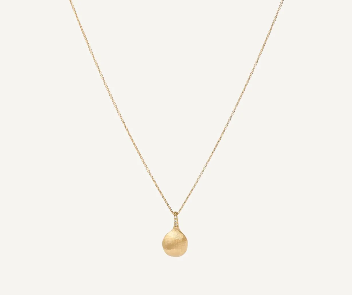 18Kt Yellow Gold Necklace With Round Diamond Pendant|Marco Bicego Sale