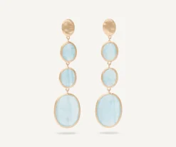 18Kt Yellow Gold Pendant Earring With Aquamarines|Marco Bicego New