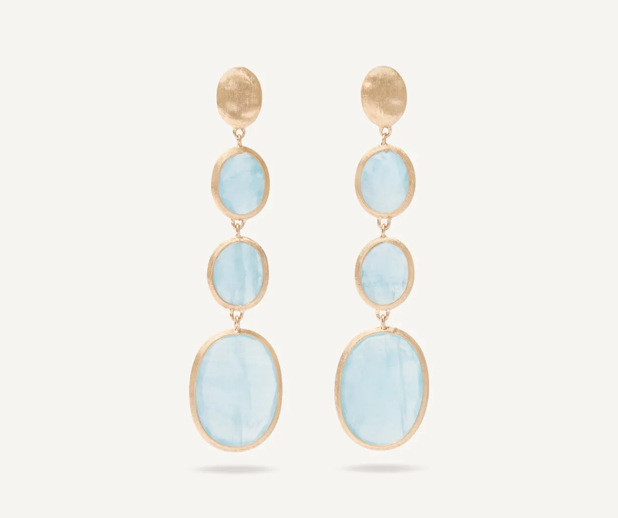 18Kt Yellow Gold Pendant Earring With Aquamarines|Marco Bicego New