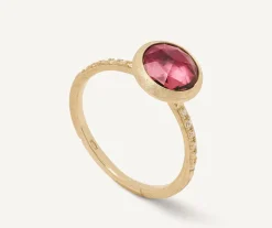 18Kt Yellow Gold Ring With Pink Tourmaline And Diamonds|Marco Bicego Flash Sale