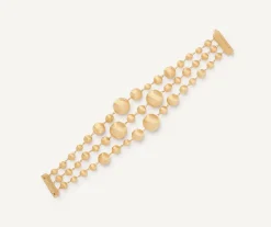18Kt Yellow Gold Three-Strand Mixed Bead Bracelet|Marco Bicego Cheap