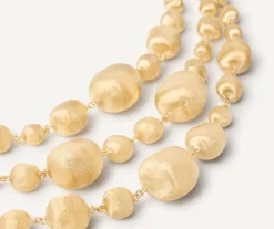 18Kt Yellow Gold Three-Strand Mixed Bead Bracelet|Marco Bicego Cheap