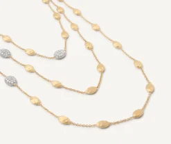 Long Necklace With Oval Elements And Diamonds|Marco Bicego Cheap