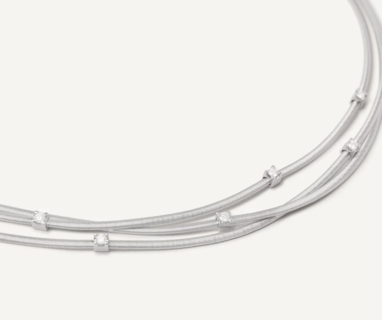 Multi-Strand White Gold Necklace With Diamonds|Marco Bicego Hot