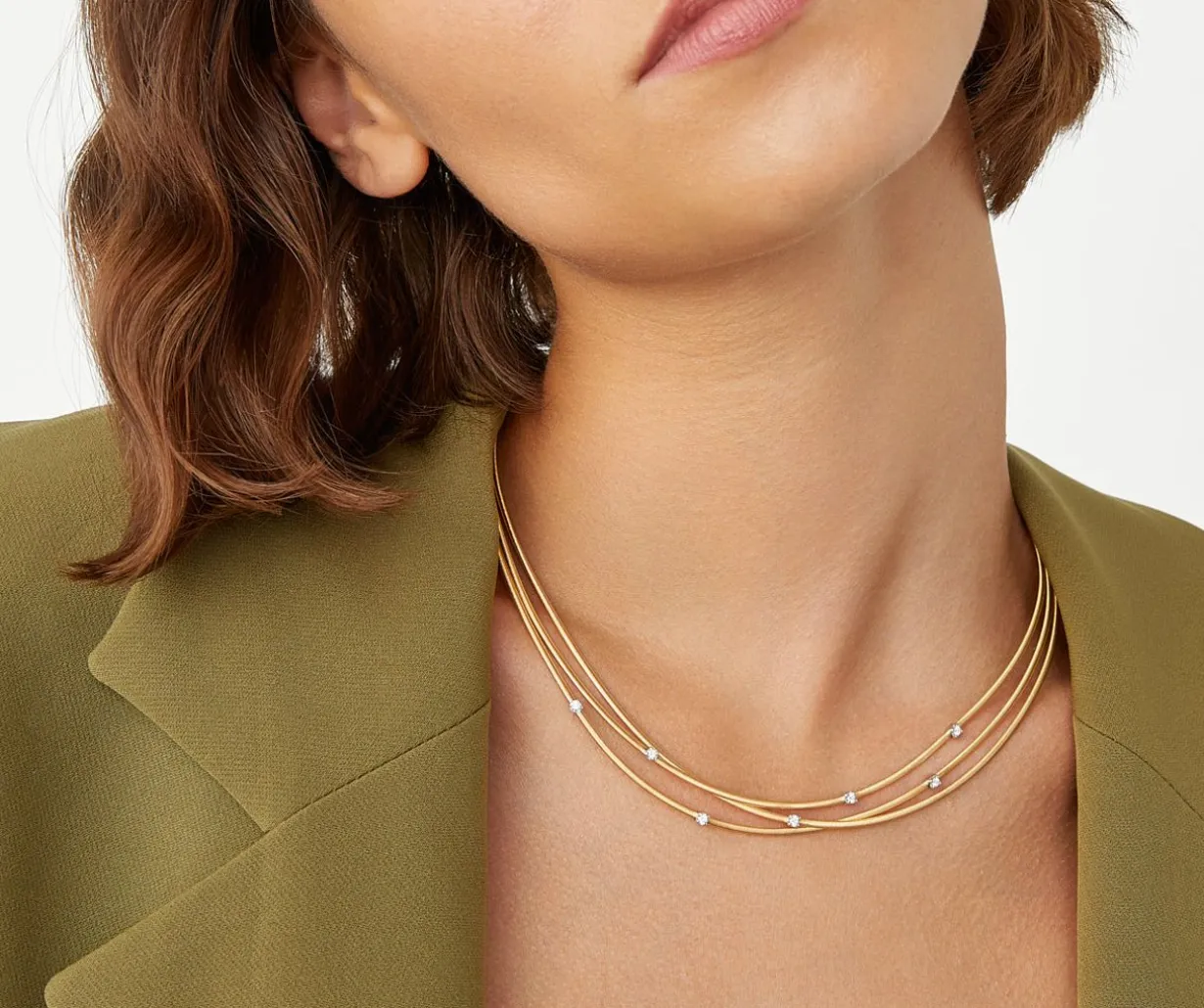 Multi-Strand White Gold Necklace With Diamonds|Marco Bicego Hot