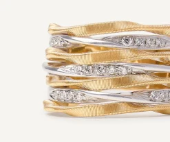 Seven-Band Ring With Diamond-Studded Plaques|Marco Bicego Flash Sale