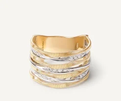 Seven-Band Ring With Diamond-Studded Plaques|Marco Bicego Flash Sale