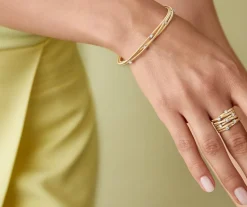Seven-Band White Gold Ring With Prong-Set Diamonds|Marco Bicego New