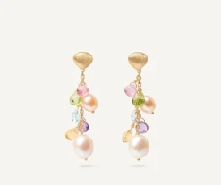 Short Gold Drop Earrings With Pearls And Gemstones|Marco Bicego Cheap